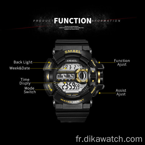 SMAEL Hommes Sports Militaires Compte À Rebours Montres Homme LED